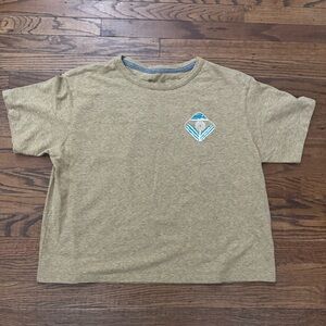 Patagonia Dawn to Dusk Easy Cut Responsibili-Tee Pufferfish Gold L EUC